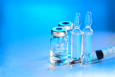medical vials for injection with a syringe and ampules